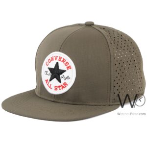 converse all star snapback hip hop cap green color cotton hat for men