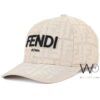 fendi roma baseball cap beige color cotton hat for men