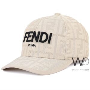 fendi roma baseball cap beige color cotton hat for men