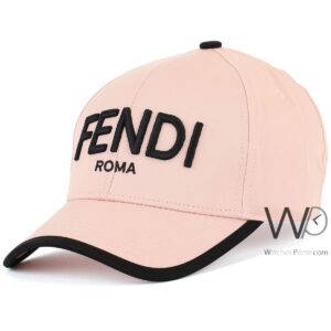 fendi roma baseball cap light pink color cotton hat for men