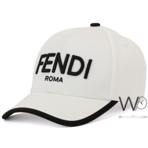 fendi roma baseball cap white color cotton hat for men
