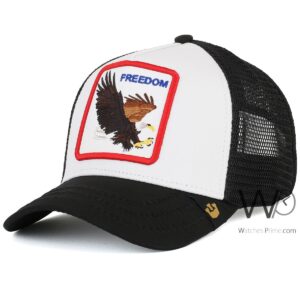 goorin bros freedom trucker mesh cap white black color cotton hat for men