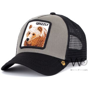 goorin bros grizzly trucker mesh cap gray black color cotton hat for men