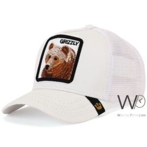goorin bros grizzly trucker mesh cap white color cotton hat for men