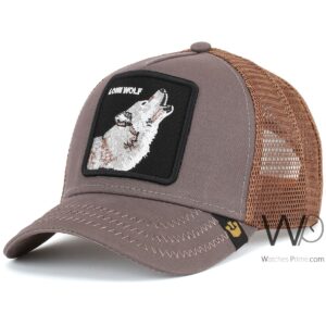 goorin bros lone wolf trucker mesh cap gray color cotton hat for men