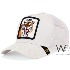 goorin bros tiger trucker mesh cap white color cotton hat for men