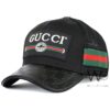 gucci gg trucker mesh cap black color cotton hat for men