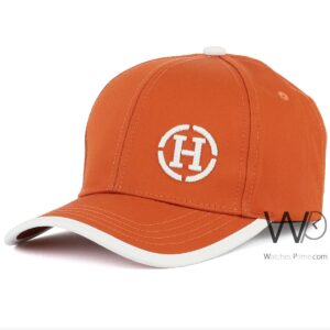 hermes baseball cap orange color cotton hat for men