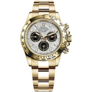116508 0015 rolex watch oyster perpetual superlative chronometer officially certified men meteorite white dial metal gold strap automatic analog cosmograph daytona