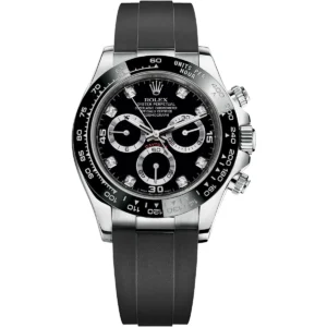 116519bkdr rolex watch oyster perpetual superlative chronometer officially certified men diamonds dial rubber black strap automatic analog cosmograph daytona