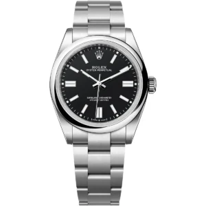 126000 0002 rolex watch datejust superlative chronometer officially certified men black dial metal silver strap automatic analog sweeping hands oyster perpetual