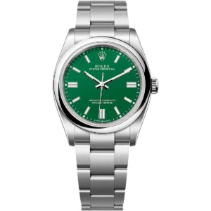 126000 0005 rolex watch datejust superlative chronometer officially certified men green dial metal silver strap automatic analog sweeping hands oyster perpetual