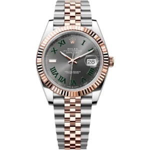 126331 0016 rolex watch oyster perpetual datejust superlative chronometer officially certified men gray dial metal silver rose gold strap automatic analog date just