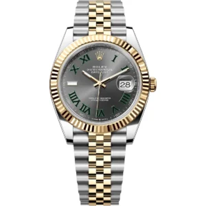 126333 0020 rolex watch oyster perpetual superlative chronometer officially certified men gray dial metal silver gold strap automatic analog sweeping hands date just