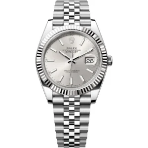 126334 0004 rolex watch oyster perpetual superlative chronometer officially certified men silver dial metal strap automatic analog sweeping hands date just
