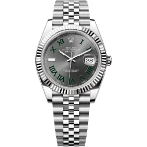 126334 0022 rolex watch oyster perpetual superlative chronometer officially certified men gray dial metal silver strap automatic analog sweeping hands date just