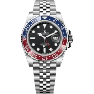 126710blro 0001 rolex watch pepsi oyster perpetual date superlative chronometer officially certified men black dial metal silver strap automatic analog gmt master ii