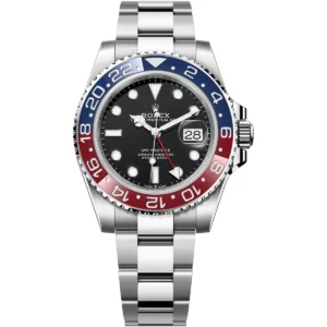 126710blro 0002 rolex watch oyster perpetual date superlative chronometer officially certified men pepsi black dial metal silver strap automatic analog gmt master ii