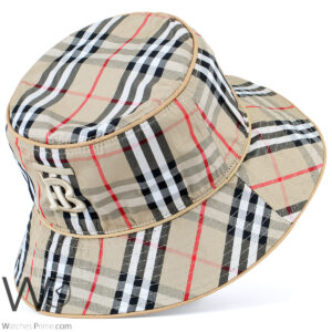 burberry classic check bucket hat beige