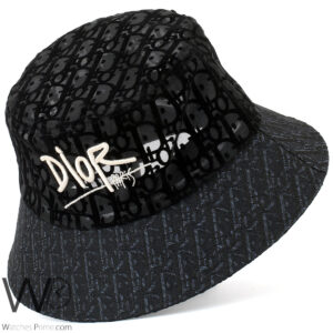 christian dior style bucket hat black monogram graffiti
