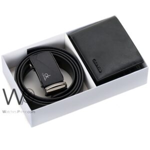 authentic black calvin klein wallet and belt for men ck buckle gift set