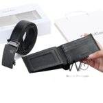 Black Calvin Klein Wallet And Belt For Men Ck Buckle Gift Set | Watches Prime