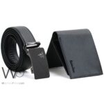 Black Calvin Klein Wallet And Belt For Men Ck Buckle Gift Set | Watches Prime