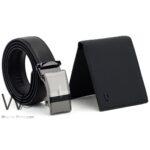 Black Lacoste Wallet And Belt For Men Buckle Gift Set | Watches Prime