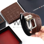 Brown Tommy Hilfiger Leather Wallet Brown Belt For Men Gift Set | Watches Prime Brown Tommy Hilfiger Leather Wallet Brown Belt For Men Gift Set | Watches Prime