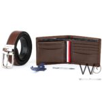 Brown Tommy Hilfiger Leather Wallet Brown Belt For Men Gift Set | Watches Prime Brown Tommy Hilfiger Leather Wallet Brown Belt For Men Gift Set | Watches Prime