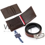 Brown Tommy Hilfiger Leather Wallet Brown Belt For Men Gift Set | Watches Prime Brown Tommy Hilfiger Leather Wallet Brown Belt For Men Gift Set | Watches Prime