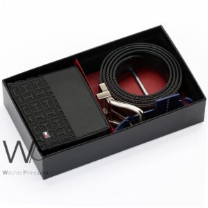 authentic tommy hilfiger leather wallet black brown belt for men gift set