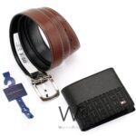 Tommy Hilfiger Leather Wallet Black Brown Belt For Men Gift Set | Watches Prime