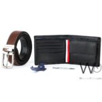 Tommy Hilfiger Leather Wallet Black Brown Belt For Men Gift Set | Watches Prime