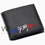 Tommy Hilfiger Wallet Men Black Genuine Leather Embroidered | Watches Prime