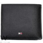 Tommy Hilfiger Wallet Men Black Genuine Leather Embroidered | Watches Prime