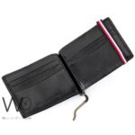 Tommy Hilfiger Wallet Men Black Genuine Leather Patterned Money Clip | Watches Prime