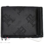 Tommy Hilfiger Wallet Men Black Genuine Leather Patterned Money Clip | Watches Prime