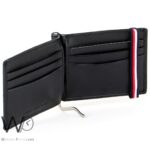 Tommy Hilfiger Wallet Men Black Genuine Leather Patterned Money Clip | Watches Prime