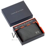 Tommy Hilfiger Wallet Men Black Genuine Leather Printed | Watches Prime