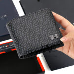Tommy Hilfiger Wallet Men Black Genuine Leather Printed | Watches Prime