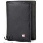 Tommy Hilfiger Wallet Men Black Genuine Leather Slim Trifold | Watches Prime