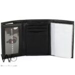 Tommy Hilfiger Wallet Men Black Genuine Leather Slim Trifold | Watches Prime