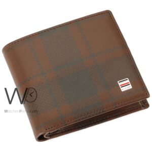 Tommy Hilfiger Wallet Men Brown Genuine Leather Printed Logo | Watches Prime