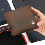 Tommy Hilfiger Wallet Men Brown Genuine Leather Printed Metal Logo | Watches Prime