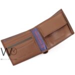 Tommy Hilfiger Wallet Men Brown Genuine Leather Printed Metal Logo | Watches Prime