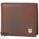 Tommy Hilfiger Wallet Men Brown Genuine Leather Printed Metal Logo | Watches Prime