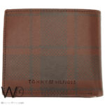 Tommy Hilfiger Wallet Men Brown Genuine Leather Printed Metal Logo | Watches Prime