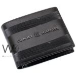 Tommy Hilfiger Wallet Men Glossy Black Genuine Leather Th | Watches Prime