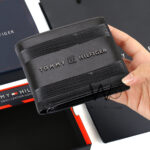 Tommy Hilfiger Wallet Men Glossy Black Genuine Leather Th | Watches Prime